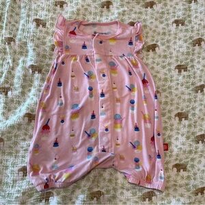 Magnetic Me Pink Sundae Funday Modal Magnetic Sleeveless Romper 3-6M